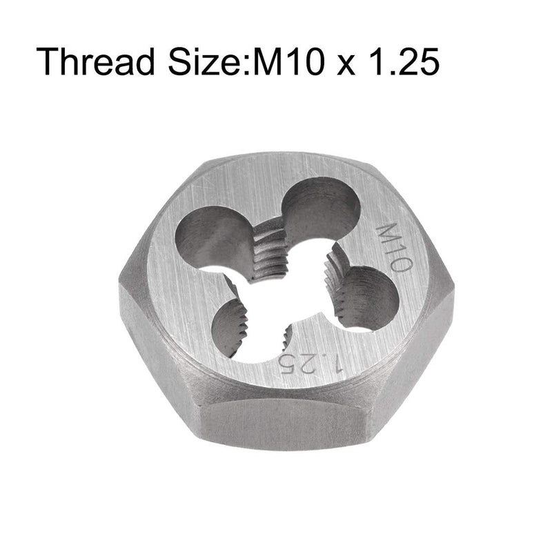 uxcell Hex Rethreading Die M10 x 1.25 Pitch Carbon Steel Metric Hexagon Taper Pipe Die Accuracy Grade: 6g