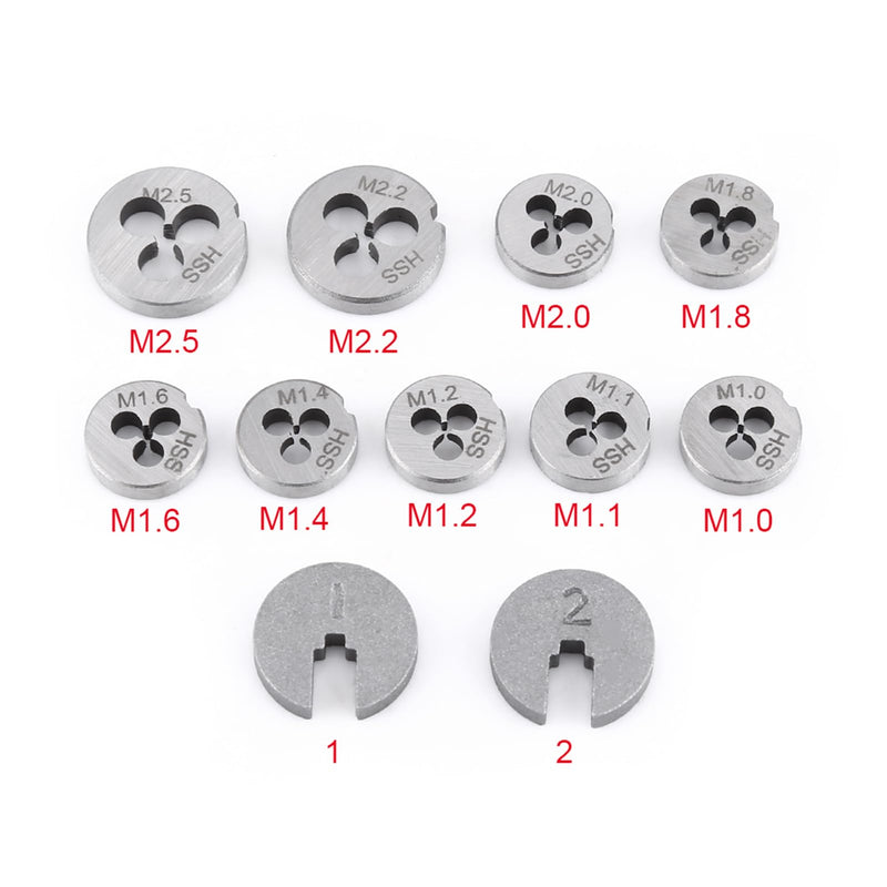 30 Pcs Set Tap and Die Set Metric, Tap Dies Set Hand Tools Kit with Adjustable Wrench M1 M1.1 M1.2 M1.4 M1.6, M1.8 M2.0 M2.2 M2.5