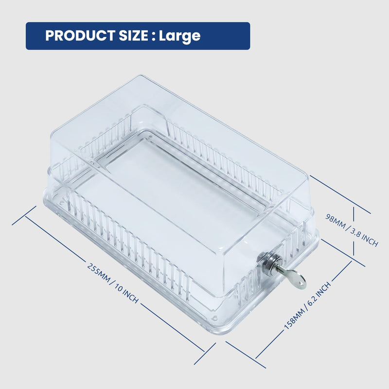 Thermostat Lock Box with Key 10" L x 6.2" W x 3.8" H, Large Thermostat Guard for Thermostat on Wall, Lock Box for AC Thermostat