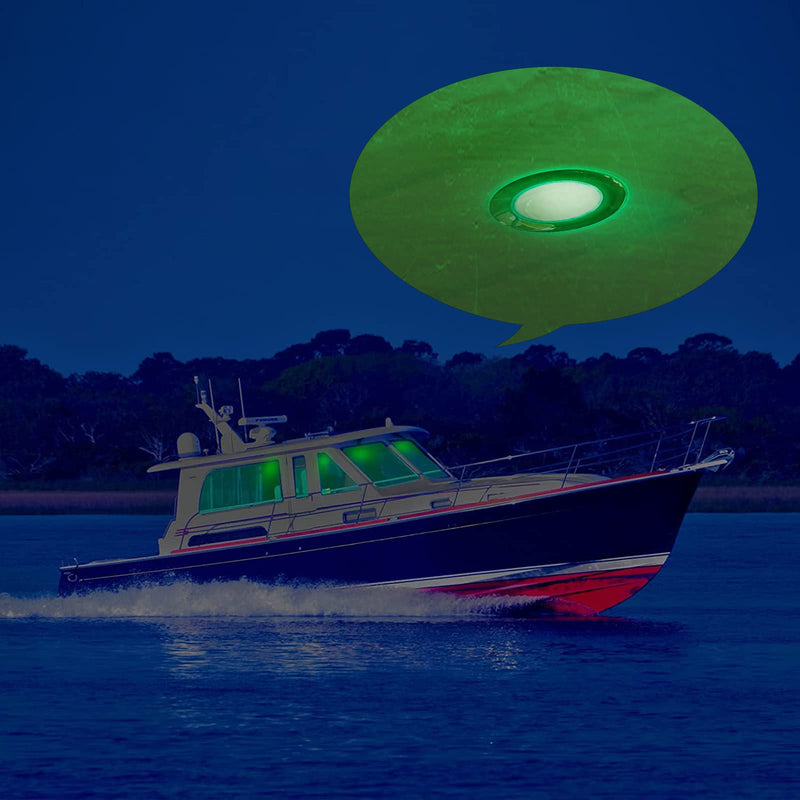 LED Marine Boat Courtesy Lights with RGBW Waterproof Stainless Steel Flush Mounting 12 Volts One Piece 2.76 Inches