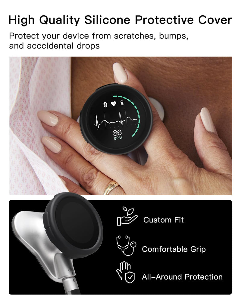 Protection Kit for EKO CORE 500™ Digital Stethoscope - (3-Pack) Silicone Chestpiece Covers & (3-Pack) 2.5D Tempered Glass Screen Protectors - 9H Hardness for All-Around Protection