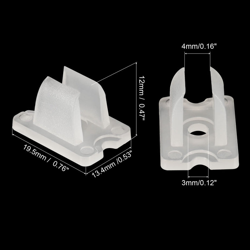 MECCANIXITY LED Neon Mounting Clips Holder Mounting Bracket Support Fixing Clamps Fit 6mm Silicone LED Neon Strip Lighting, Pack of 50