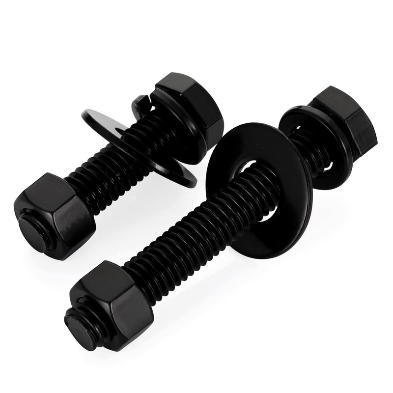 1/4-20 x 1-1/2" Hex Head Screws Bolts, Nuts, Flat & Lock Washers, Fully Threaded, Stainless Steel 18-8, Black Oxide Finish, 8 Sets 1/4-20 x 1-1/2"