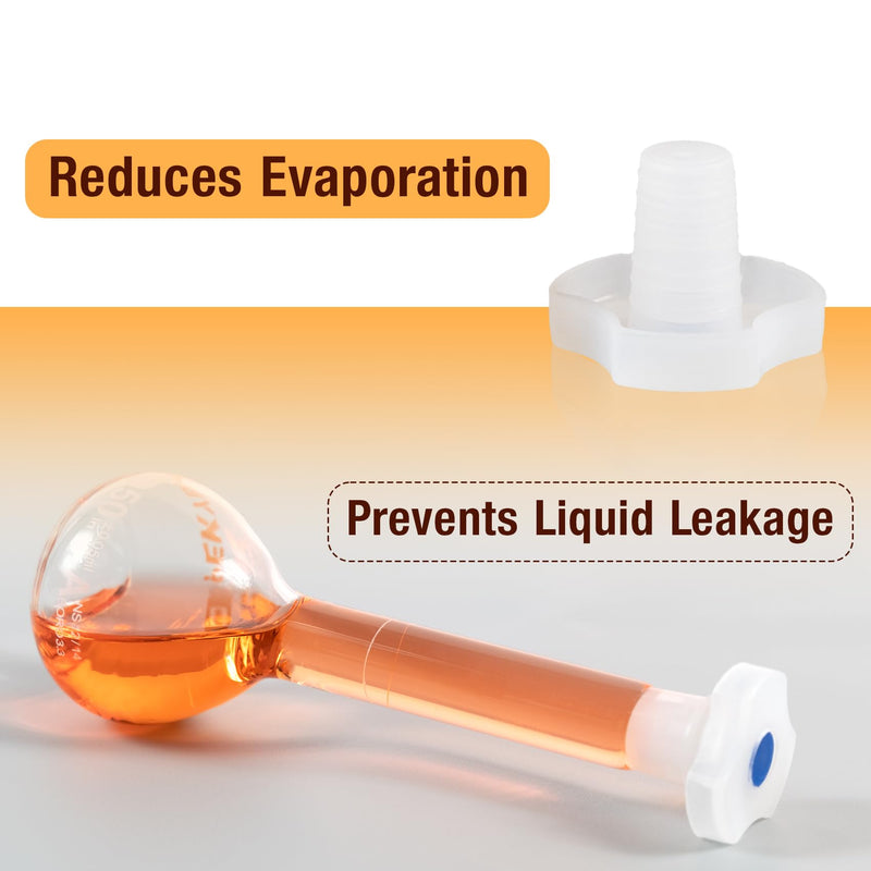 PEKYBIO 200ML Volumetric Flask Set|ASTM Class A 3.3 Borosilicate Glass|Polypropylene Stopper|White Graduation|for Analytical Chemistry Work|2PCS