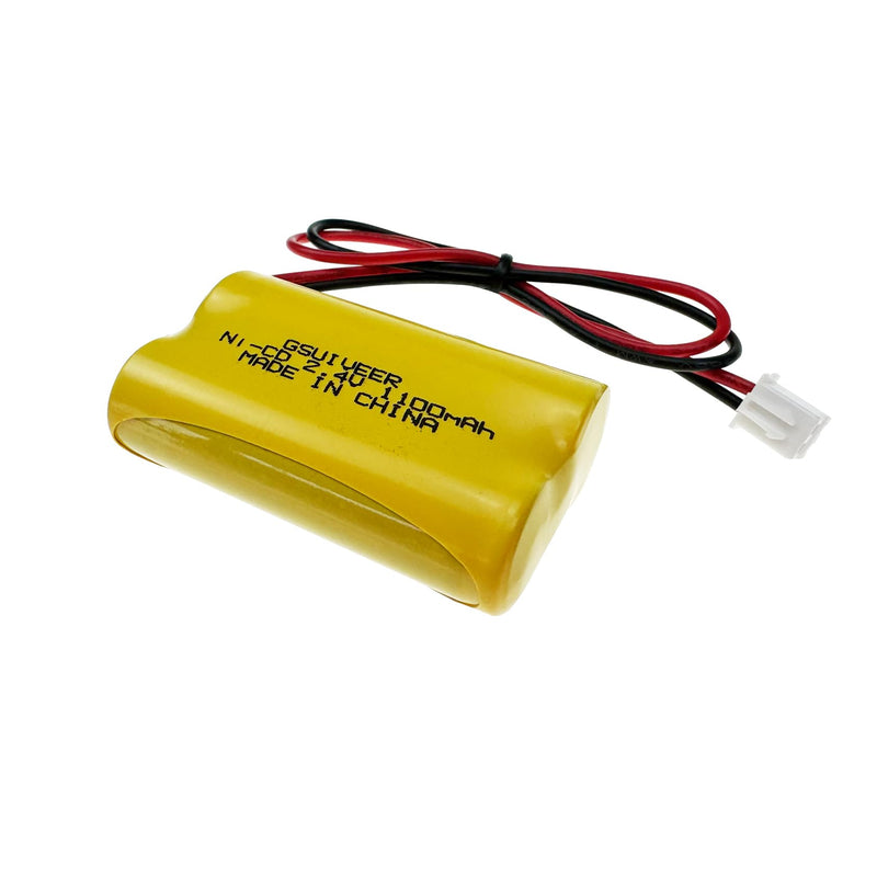 2.4V Emergency Light Battery Exit Sign Replacement 2.4 Volt 1100mAh Ni-CD Compatible with Lithonia 10010034 Exitronix 10010036 Interstate NIC1394 BEL-179 (2 Pack) 2 Pack x exit sign battery 2.4v