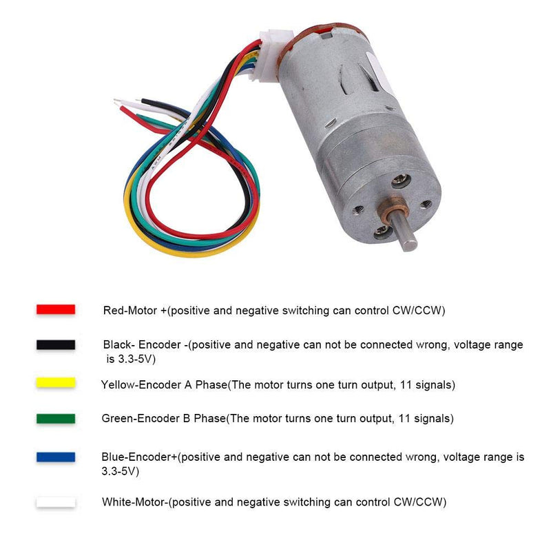 DC12V DIY Encoder Gear Motor for Smart Car Robot with Mounting Bracket 65mm Wheel Kit (500RPM) Encoder Bracket dc Motor with Encoder Encoder Motor Motor with Encoder