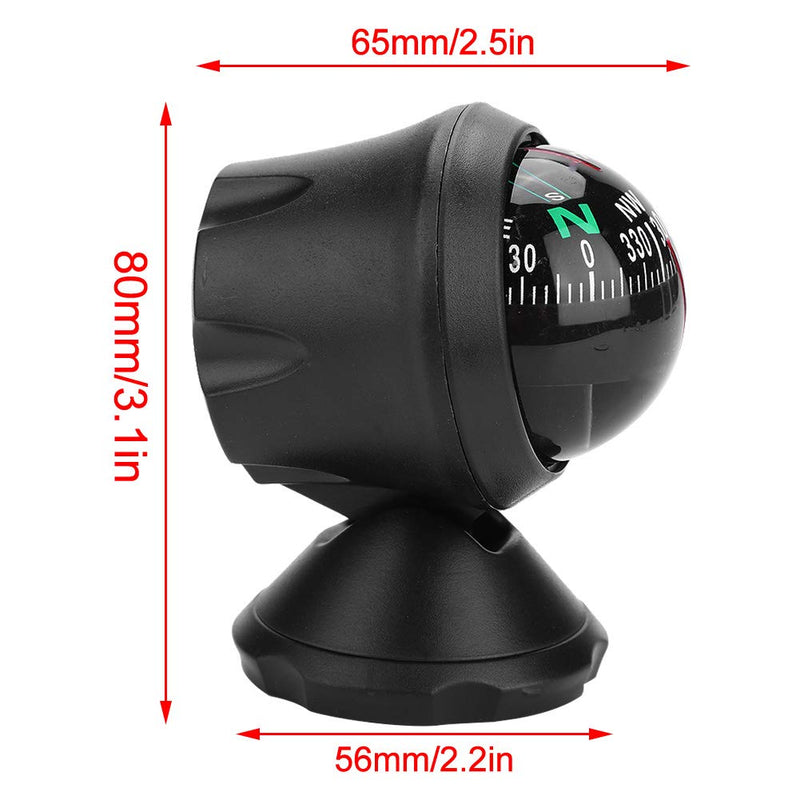 03 Vehicle Compass, Marine Compass, Black Electronic Adjustable Fast Response Adjustable Mounting Bracket Easy to Stick for Car Boat