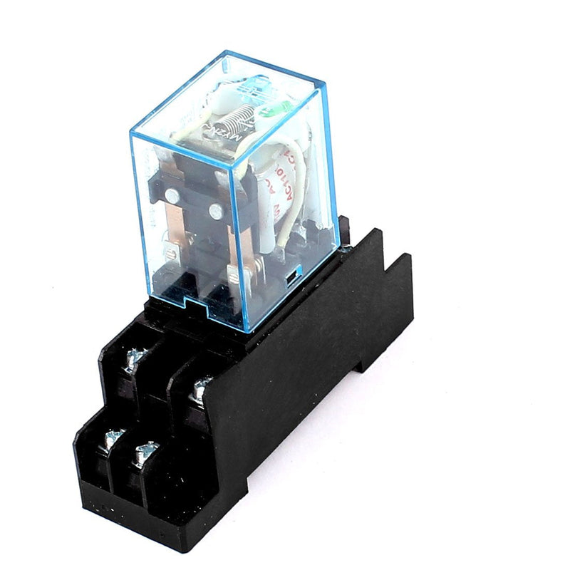 uxcell MY2N-J 110VAC Coil DPDT Electromagnetic Power Relay with Socket Base, 8 Pin