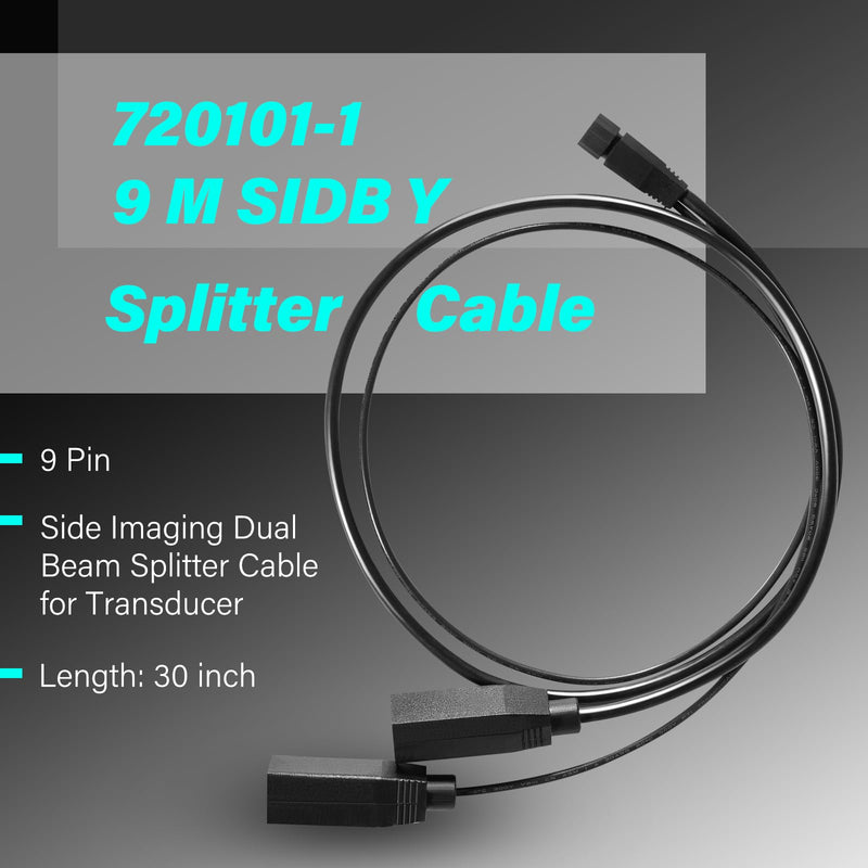 720101-1 9 M SIDB Y 9-Pin Side Imaging Dual Beam Splitter Cable Y-Cable for Humminbird Side Imaging Poducts and 2D Sonar