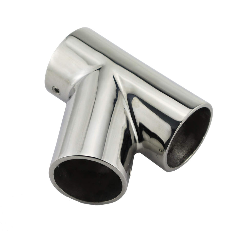 316 Stainless Steel Polished Marine Grade Handrail Fitting 60° Deck Hand Tee for 1-1/4 inch Tube/Pipe of Boat Marine Solid（1PC）