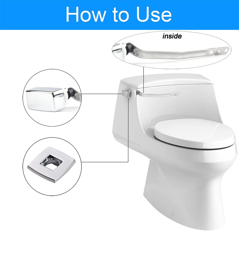 Toilet Flush Handle Replacement, Side Mount Toilet Tank Lever Fit for Kohler 85114-CP Trip Lever Kit, Polished Chrome 6.5inch Trip Lever