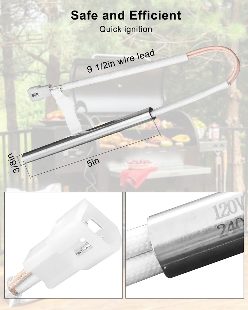 RTD Temperature Probes & Ignitor Fit for Louisiana Country Smoker Wood Pellet Grill, RTD Temperature Sensor and Meat Probe and Hot Rod Ignitor Kit