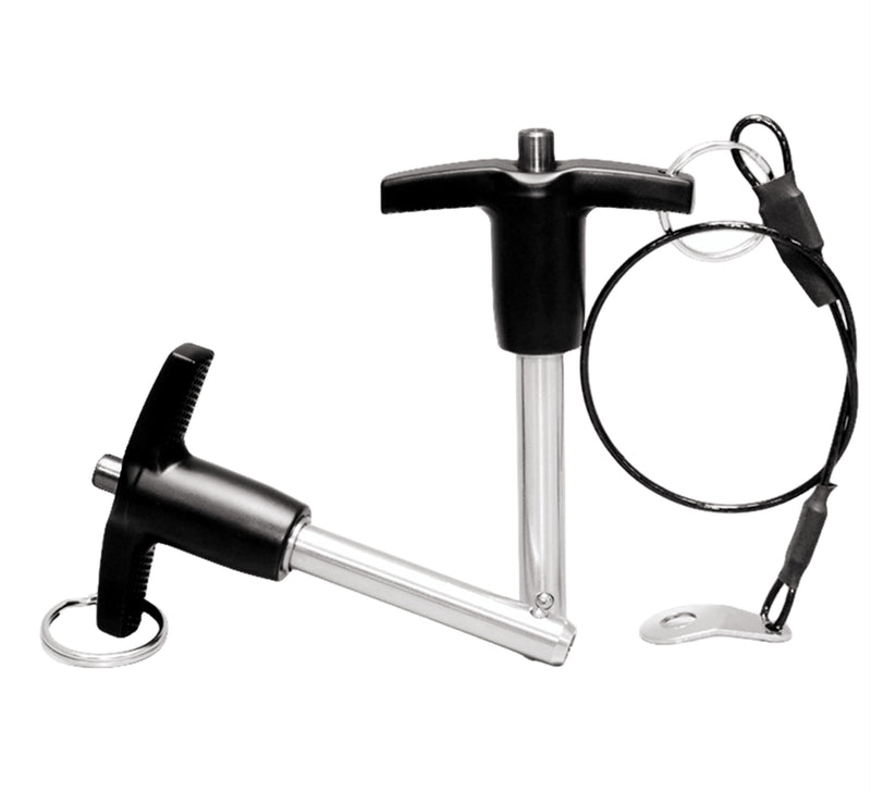 Stainless Steel T - Handle Quick Release Ball Locking Pin with with Lanyard Cable, 1/2" Pin Diameter and 2-1/4" Usage Length (2PCS) 2PCS