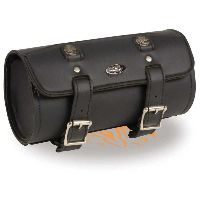 Milwaukee Leather MP8520 Black Small PVC Motorcycle Windshield Tool Bag with Buffalo Nickel Snaps - One Size