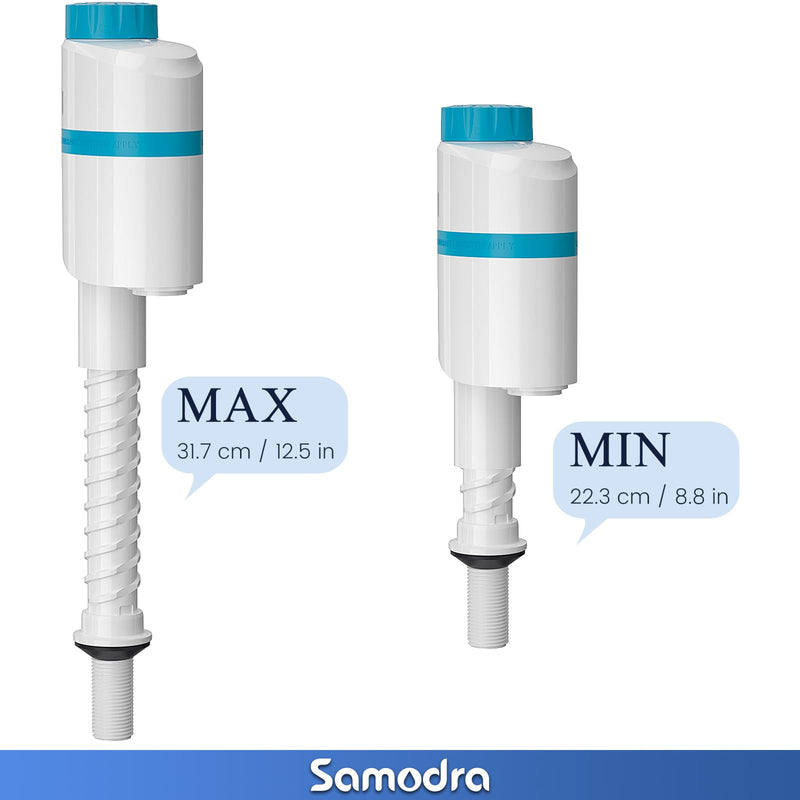 Upgrade Your Toilet with SAMODRA Silent Toilet Fill Valve, Water-Saving Flush Valve Replacement Kit - Installs in Minutes! White 1 Pack