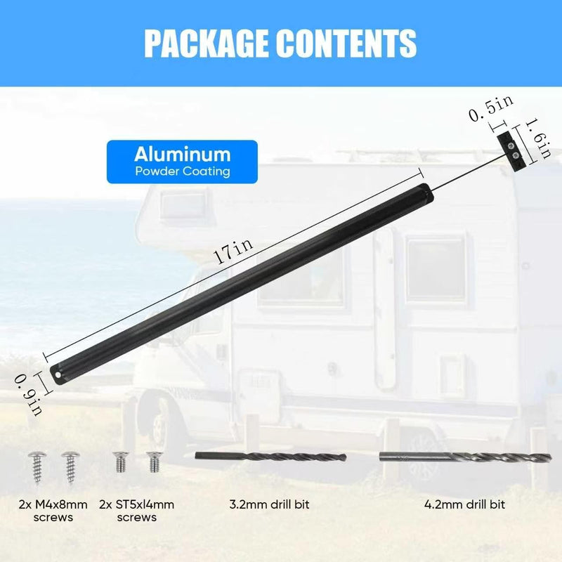 RV Screen Door Closer with Adjustable Tension, Aluminum Automatic Closing Device with Accessories, Works with Most Camper Latches & Travel Trailer Handles