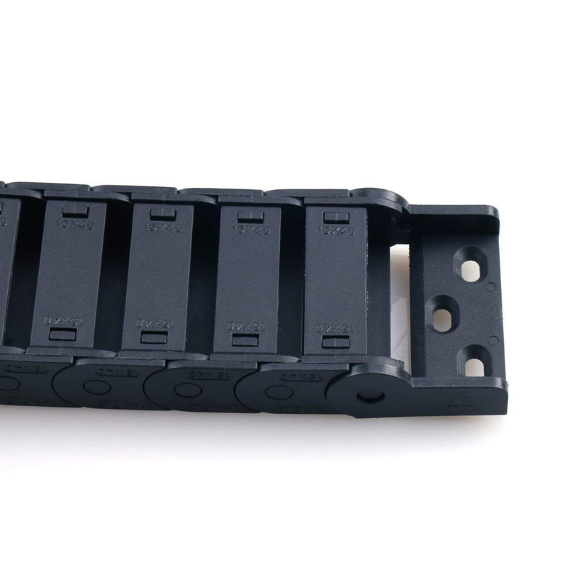 URBEST 15mm x 40mm Black Plastic Flexible Nested Semi Closed Drag Chain Cable Wire Carrier 1M for Electrical Machines 15x40mm
