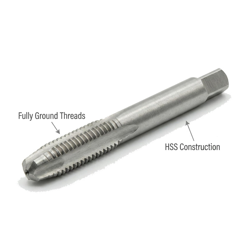Accusize Spiral Point Tap 1/4-20NC H3 HSS 2-Flute, 10 Pc Set | ANSI Ground Plug Tap, Right-Hand Cut, Bright Finish, 2-1/2 in OAL, 1 in Thread Length, SPT-1/4-20x10
