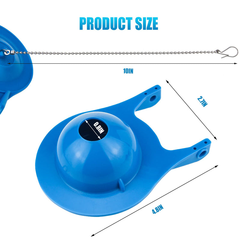 Gerber Toilet Flapper Replacement, 2 Pack 3 inch for Gerber 99-788 with 2 Toilet Handle Chains Ullnosoo Rubber Water Saving, Easy to Install Blue 2 Pack