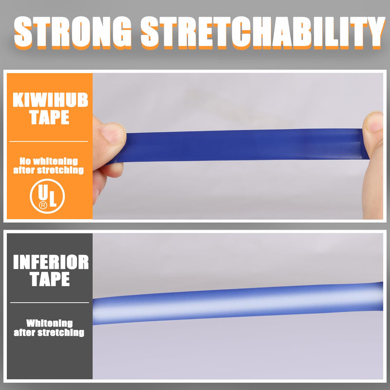 Blue Electrical Tape, UL Approved, Industrial Grade Vinyl Electrical Insulating Tape, Electric Tape for Improvement Electrical Equipment, 0.7in X 33ft (3 Pack) Blue