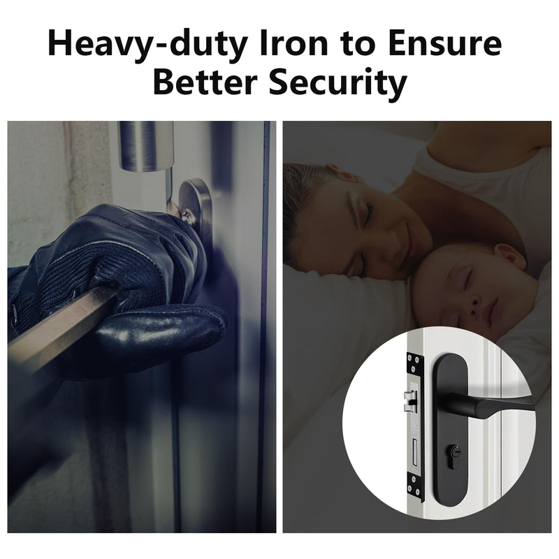 Door Latch Guard Stainless Steels Home Security Door Lock Plate L-Shaped Outswing Door Security Protector Extra Security Home Security Door Latch Cover to Block Access Black (7in-2pcs) 7in-2pcs