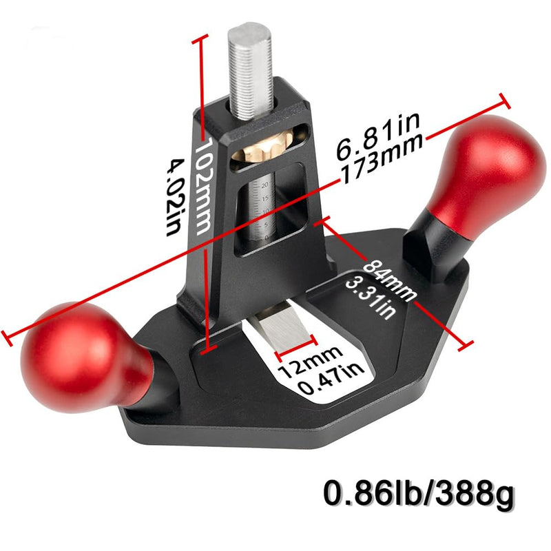 Hand Router Plane, Handheld Shoulder Planer, Rabbit Planes Woodworking Quick Adjust Depth Cutting, Depth Control, Ideal for Joinery & Mortising Plane Grooves