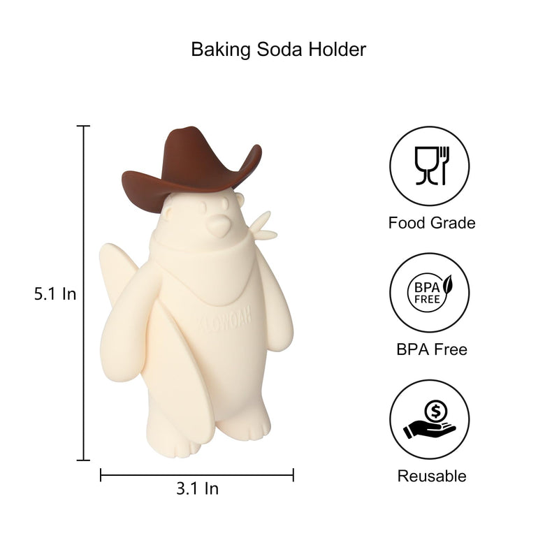 Baking Soda Holder For Fridge,Refrigerator Reusable Deodorant Container,Reusable baking soda container,5.1x3.1 Inches (White-2 Pack) White-2 Pack
