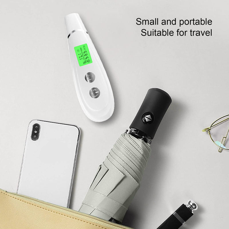 Portable Skin Moisture & Oil Analyzer, Digital Skin Detector Tester with LED Display, Facial Hydration Sebum Scanner for Beauty Salon Spa Home Use, White