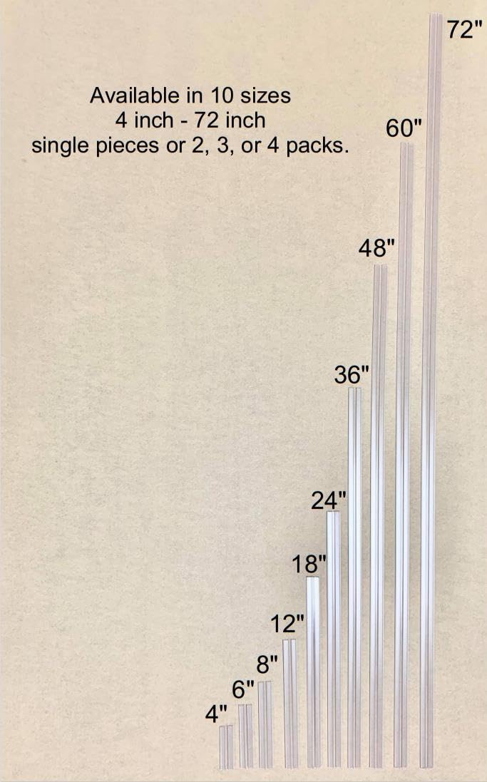 DistinctAndUnique Clear PVC Piano Style Living Hinge for 1/4" (6mm) Material: No Screws or Glue - DIY for Plexiglass, Acrylic, Glass & More (24 inch, 2 Pack) 24 Inch