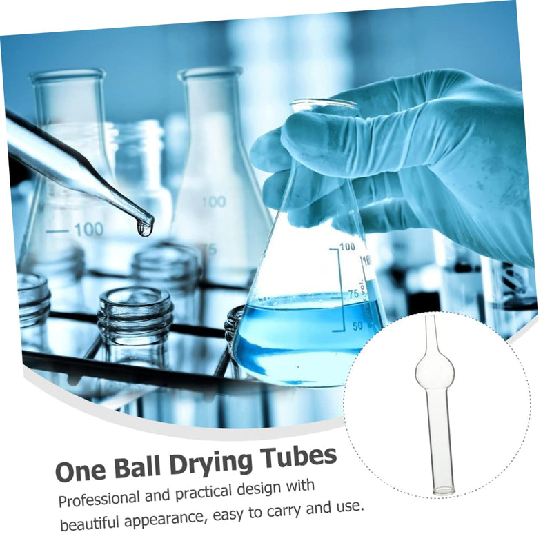 DOITOOL Glass Drying Tubes 5Pcs Single-Ball Drying Tubes for Chemistry Experiments Laboratory Glass Tubing for Teaching Transparent Lab Glassware 5.51 X 0.90 X 0.90In