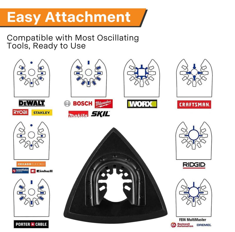104pcs Oscillating Tool Sanding Pad, Detachable Rigid Multitool Sandpaper, Include Triangle & Finger Sanding, 60/80/120/180/240 Grit Sandpaper with High-Velour Backing Detail Sanding Pads Kit