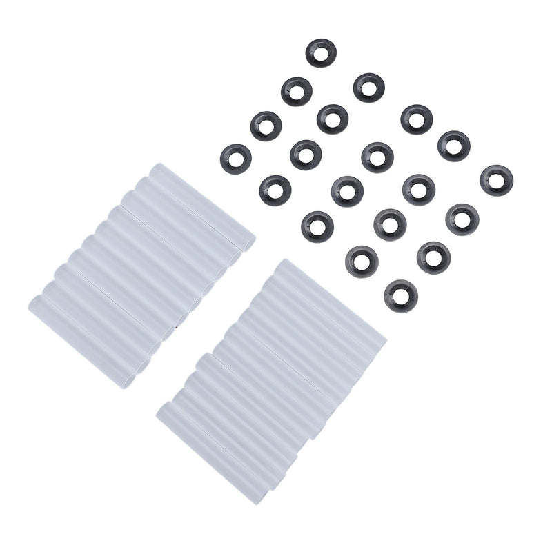 Garage Door Hinge Quiet Roller Sleeves, 20 Sets Garage Door Hinge Quiet Roller Sleeves 11mm ID 80mm Length Roller Shaft Nuts Bearing Gaskets for Cars RV Garage Doors
