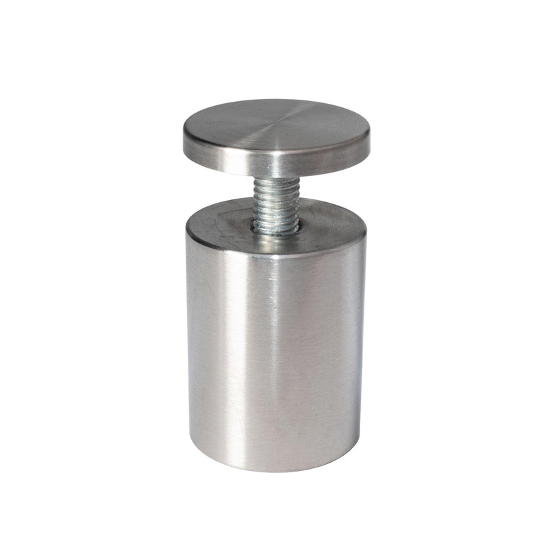 Stainless Steel Standoff 1-1/2 Inch Diameter x 2 Inch Barrel Length Brushed Finish for PVC, Glass and Acrylic Sign Stand Off Wall Anchors and Screws 4 Piece Pack for Heavy Signs