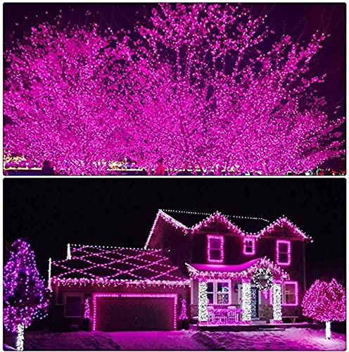 ILLUMINEW 300 Led Pink String Lights Outdoor Waterproof Christmas Decorations, 108 Ft Pink Valentine Day Lights for Bedroom, 8 Modes Plug in Fairy Lights for Outside, Pink Room Decor 300Led-Pink