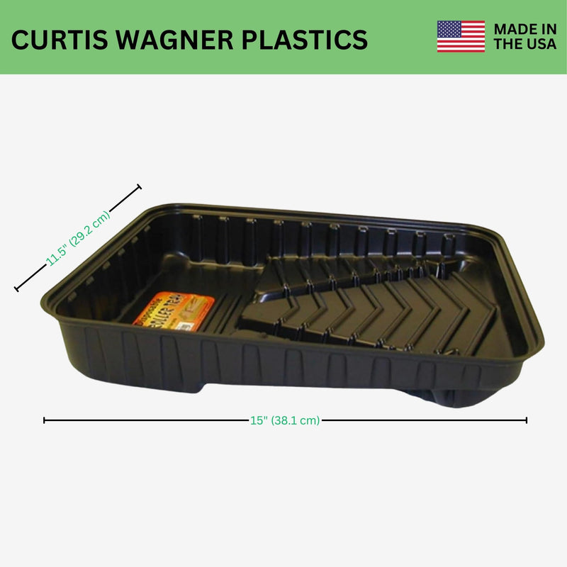 Curtis Wagner Plastics Paint Roller Tray 9" (5 Pack) | Size 11.5" x 15" | Durable, Reusable Paint Pans Trays | Made in USA | Prevents Mess, Protects Surfaces, Ideal for Home, Crafts & Renovations Roller 9”