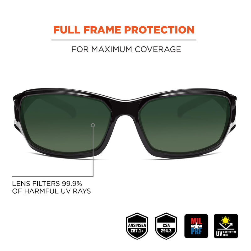 Ergodyne - 51071 Skullerz Thor Polarized Safety Sunglasses - Black Frame, Polarized G15 Lens Black Frame, G15 Lens