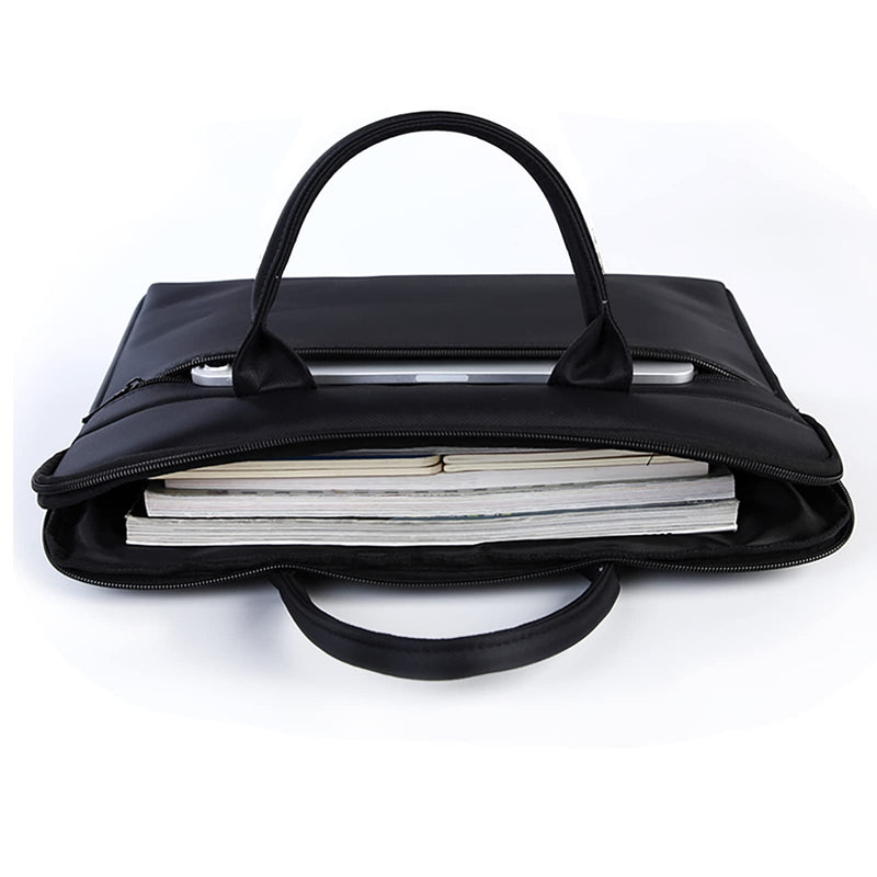 enyuwlcm Waterproof Oxford Handle Document Bag Briefcase for Men File Tote Bag for Carrying Paper Files Black
