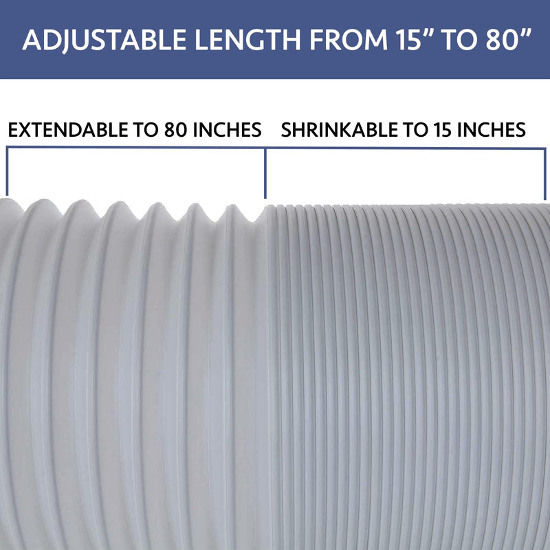 Air Conditioner Hose, Portable Exhaust Vent Hose with 5.1 Inch Diameter - Clockwise, with Length up to 80" 5.1" - Clockwise