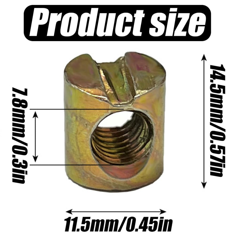 20Pcs Metric M8 Barrel Nuts, Cross Dowels Slotted Nuts for Furniture, Beds, Chairs