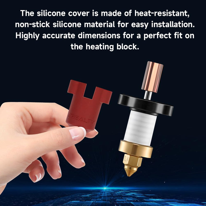 Official Creality K1C Silicone Sock, 3PCS Ender 3 V3 Silicone Cover, Hotend Heat Insulation Case Cover Heating Block Cover for Creality Ender 3 V3 Plus/Ender 3 V3 KE/Ender 3 V3 SE/K1C/K1/K1 Max