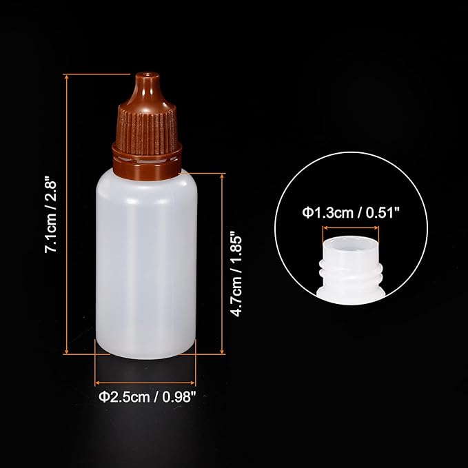 PATIKIL 50pcs 20ml Liquid Dropper Bottles PE Squeezable Drop Dropper Container with PP Cap for Home Travel Coffee - NewNest Australia