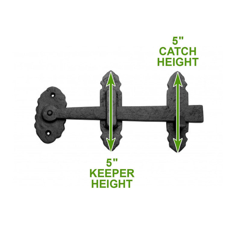Renovators Supply Manufacturing Gate Latch Lock 6 in. Black Wrought Thumb Latch for Cabinet Doors and Gateswith Mounting Hardware