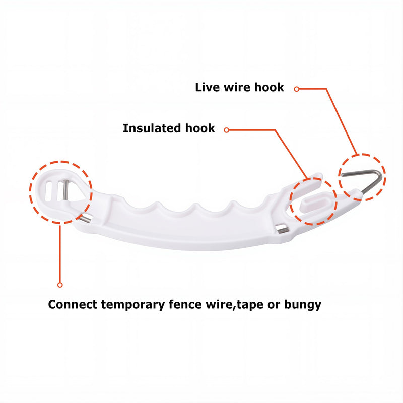 10 Pack Plastic Electric Fence Gate Handle, Insulated Plastic Hook, Suitable for Building Electric Fences 10 Pack