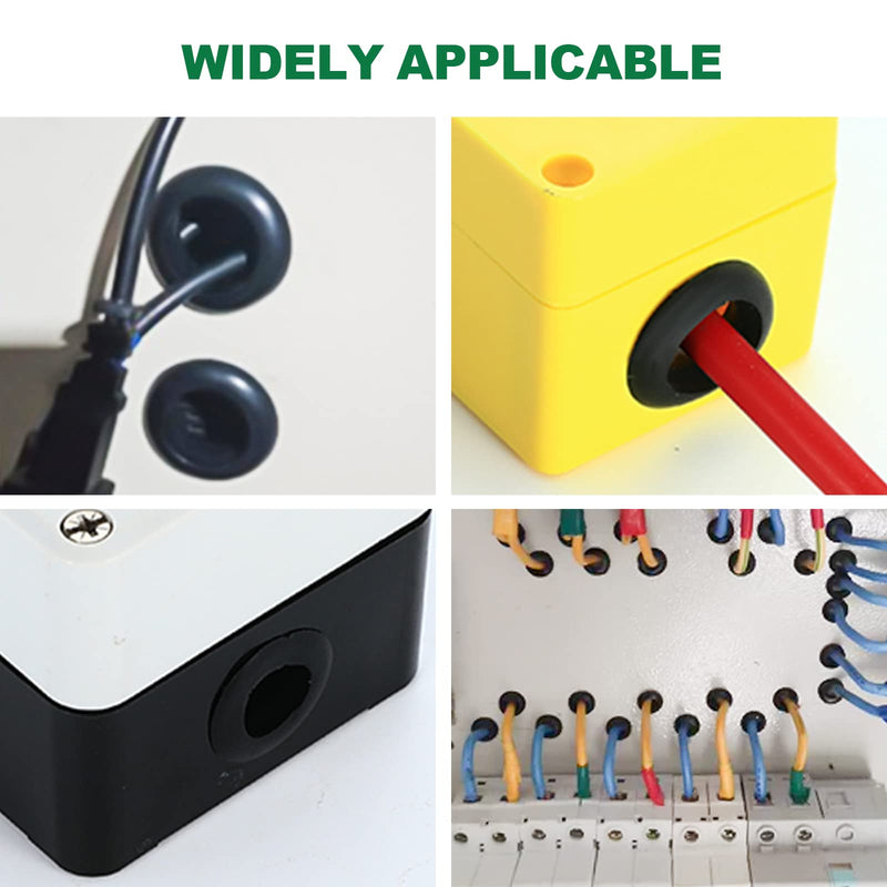 1 Inch Rubber Grommets, 3/4” ID, 20PCS Rubber Grommets for Wiring, Rubber Hole Grommet for Wires, Cables, Plugs, Automotive 1" - 20PCS