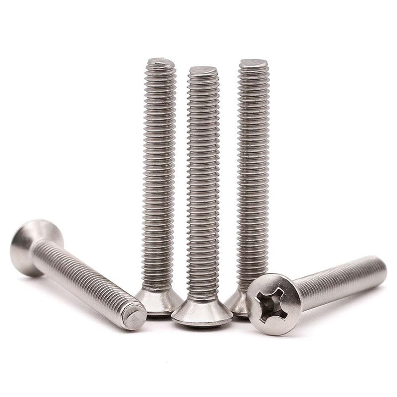 #10-24 x 1-1/4 (50 pcs) Phillips Oval Head Machine Screws, 304 Stainless Steel 18-8, Decorative Domed Head Screws, Countersunk Hole Screws #10-24 x 1-1/4" 50