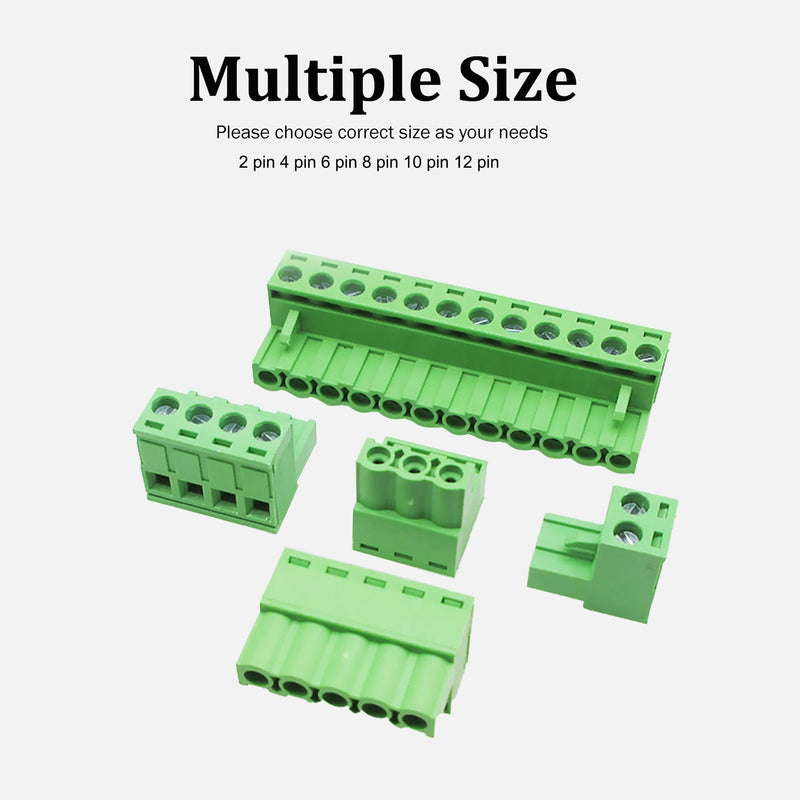 20 PCS 2 Pin 5.08mm Pitch Pluggable PCB Screw Terminal Block Phoenix 8 Pin Plug for 24-12AWG