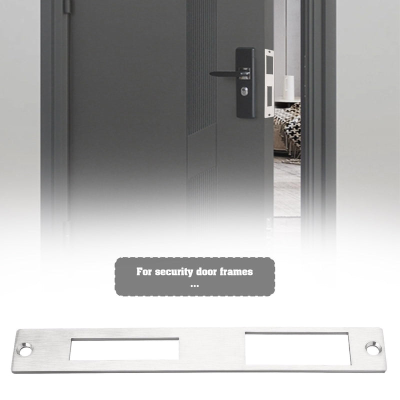 1Pc Door Flat Strike Plate Stainless Steel Plate 172mm x 23.7mm for Door Handle Deadbolt Security Striker Plates Exterior Interior Door Electric Door Opener Silver(Fully Enclosed) Fully Enclosed, 172mm x 23.7mm