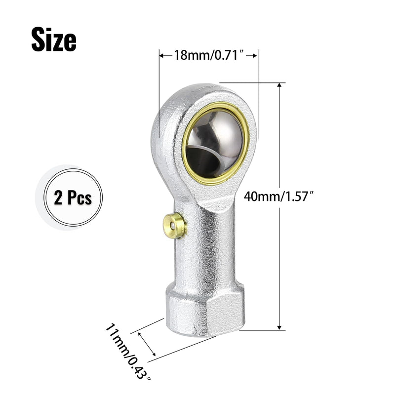 2pcs Rod end Bearing 1/4 inch bore Pre-Lubricated 1/4-28 Female Thread Right Hand Heim Joint with Jam Nuts