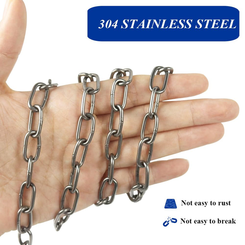 50ft Stainless Steel Chain, 1.5mm Hanging Chain,Jack Chain, Metal Chains are Customizable for Hanging Bird Feeders/Dog Leashes/Signs & DIY Projects(1.5mm with Spool)