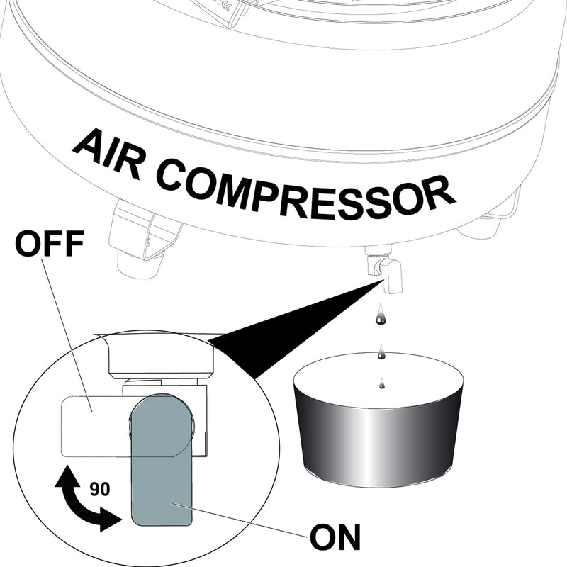 SUNROAD Air Compressor Valve Brass Drain Cock Ball Valve 1/4" NPT Male Thread Air Compressor Accessories 2pcs with Thread Seal Tape with Plastic Case